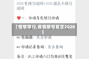 【疫情限行,疫情限号规定2020】
