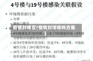 疫情封楼层(疫情封闭楼栋方案)