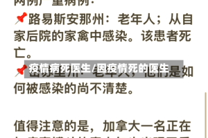 疫情病死医生/因疫情死的医生