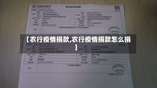 【农行疫情捐款,农行疫情捐款怎么捐】-第2张图片